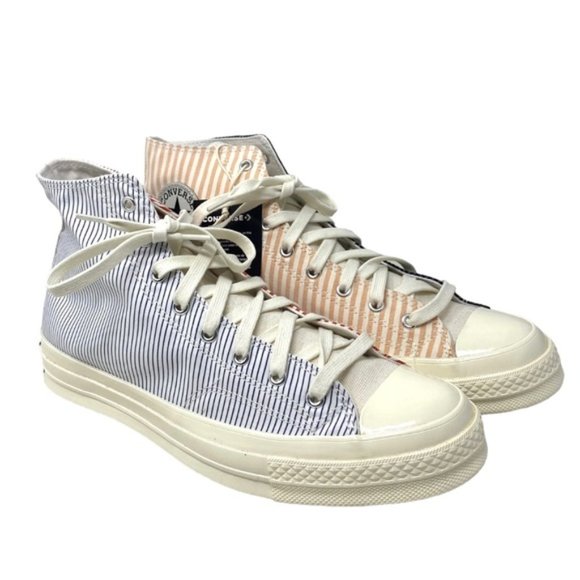 Converse Chuck 70 Retro Shoes Men's Stripes Canvas Skate High A00457C-WWSPBRBW - Picture 2 of 9